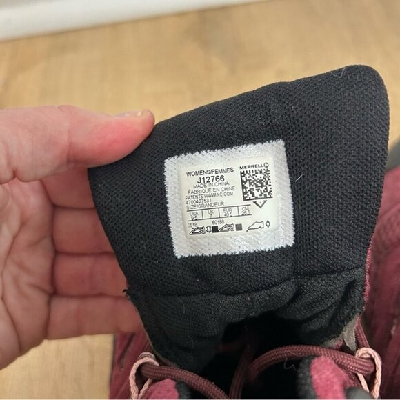 Merrell Chameleon 7 Limit Mid Waterproof Maroon Red Outdoor Hiking Boots 9.5 - Picture 6 of 7